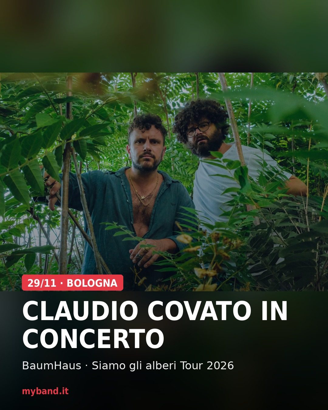 Claudio Covato in concerto – Siamo gli alberi Tour 2026